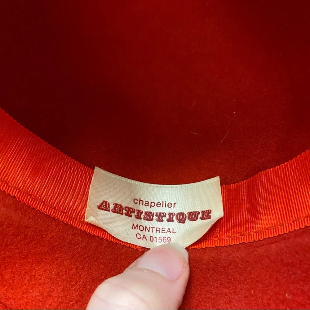 Vintage Red Lancaster Wool Felt Cloche Hat - Picture 11 of 11